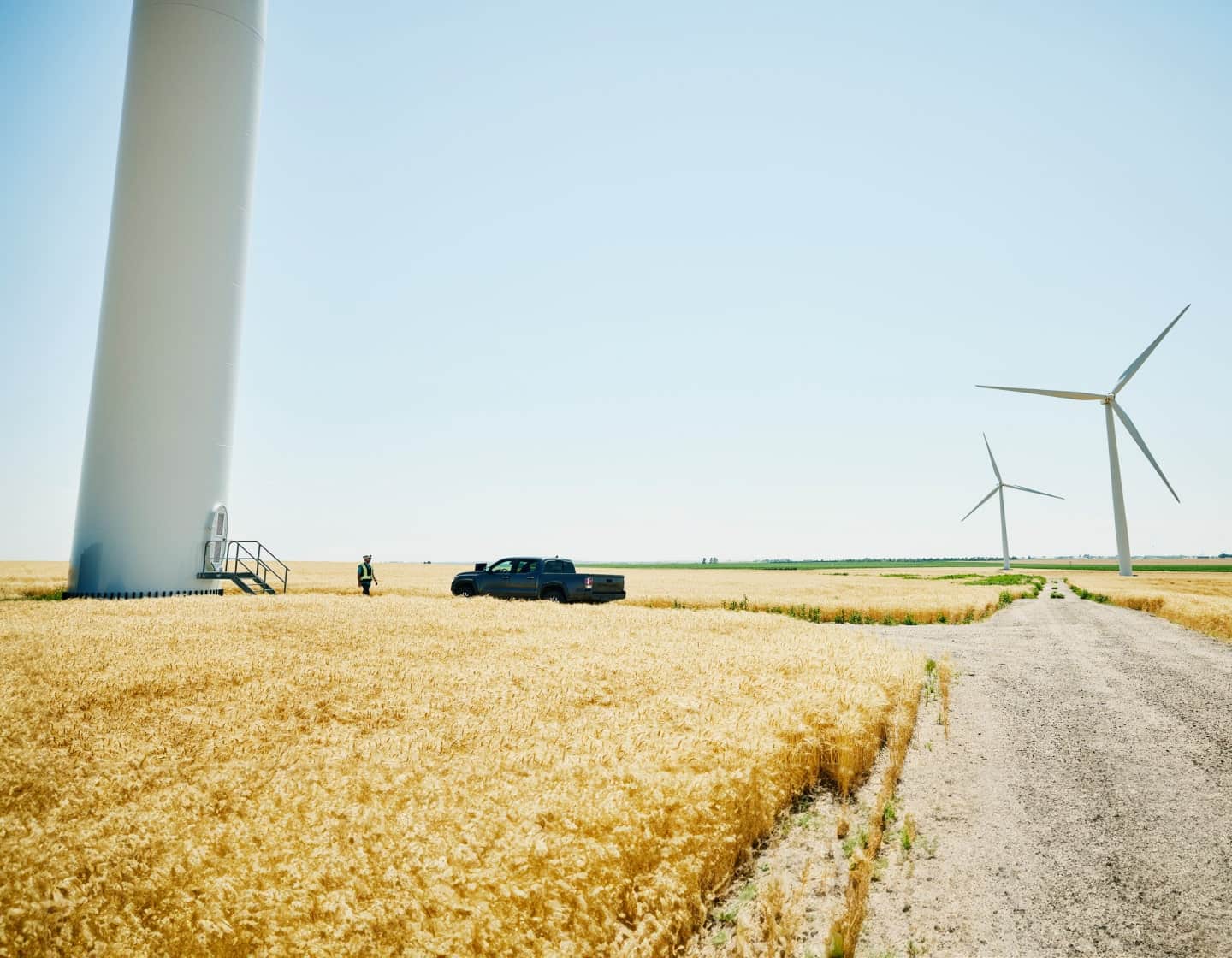 truck by wheat field