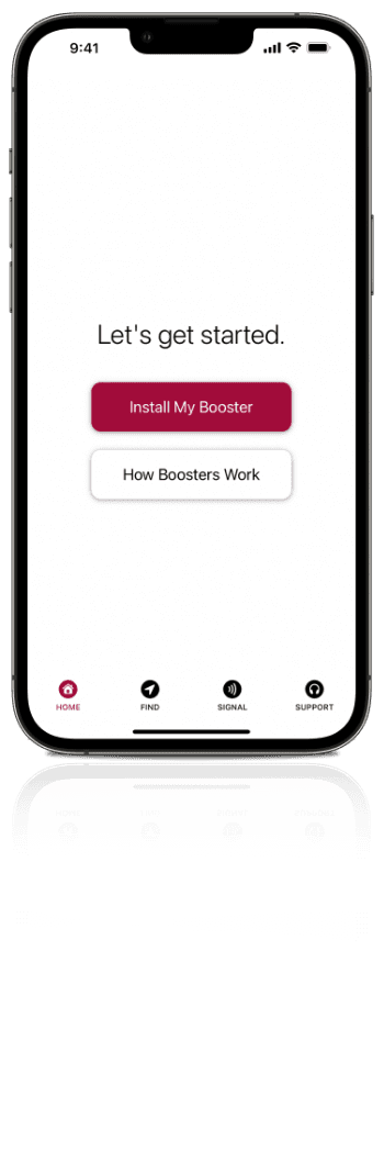 first page of the weBoost app